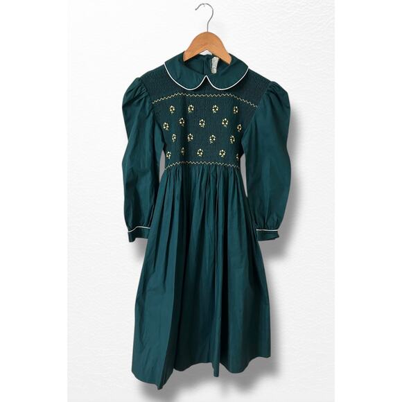 Vintage Little Lemurs Hand-Smocked Embroidered Dress, Size 8 - Picture 3 of 11